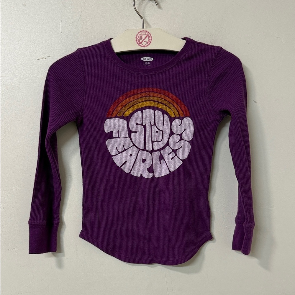 Old Navy Kids Long Sleeve Tee in Purple with Graphic 2019